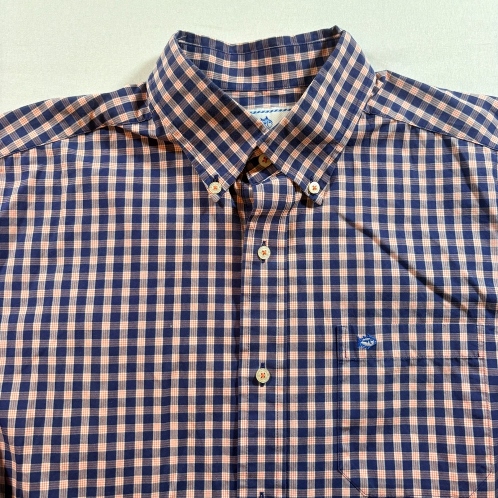Southern Tide Gingham Button Down Shirt Mens Medium Classic Fit Cotton Stretch